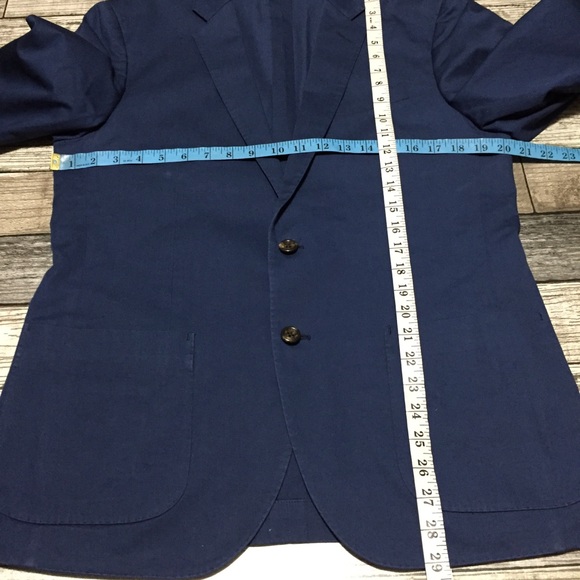 J Crew Ludlow Cotton Blazer Men’s 40S Blue 2 Button Larusmiani - Picture 2 of 11